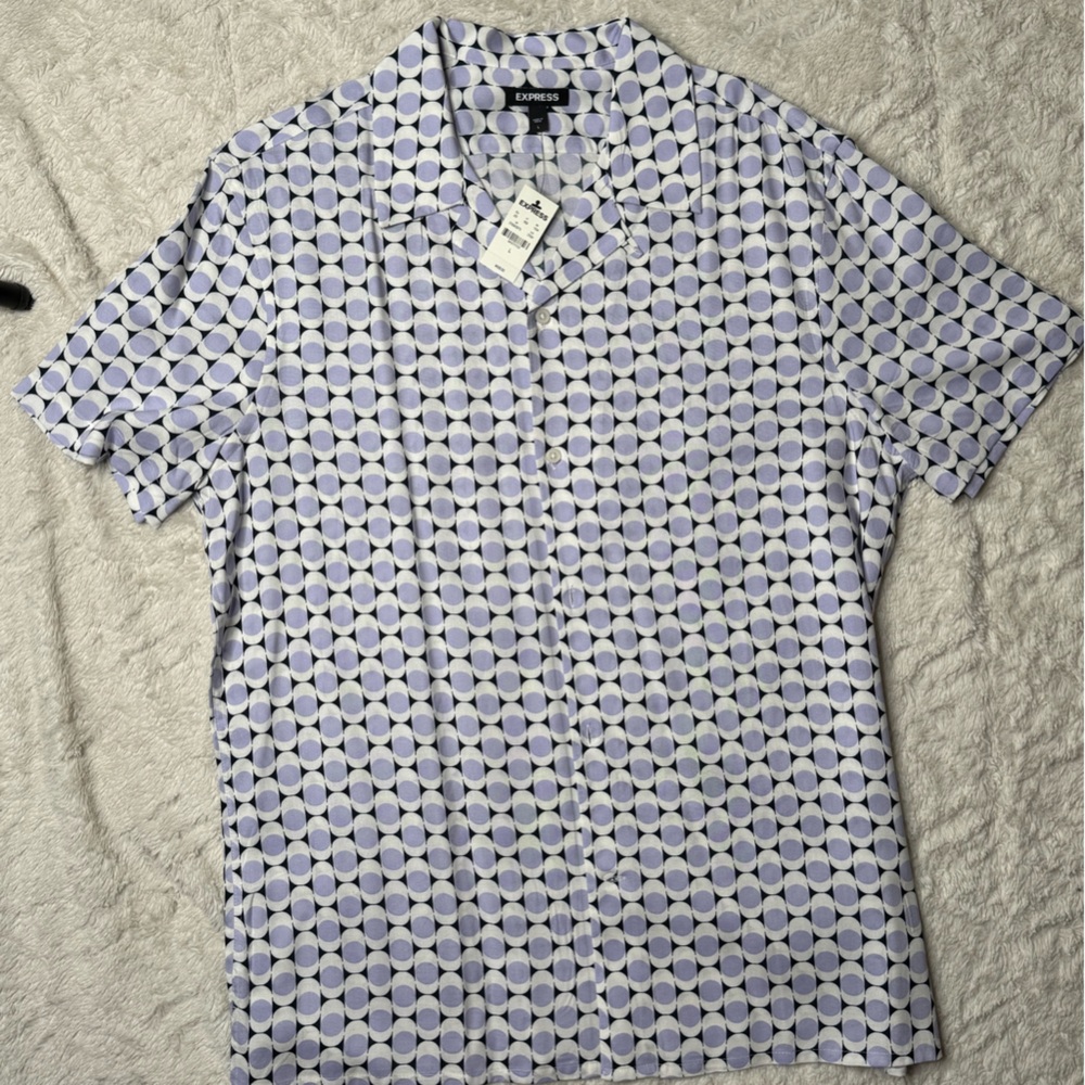 Express Blue Circle Pattern Shirt
